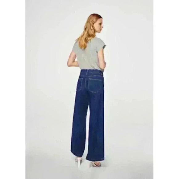 MANGO MNG Women's Striped Linen V-Neck Short Sleeve Tee T-Shirt NWT NEW - Picture 3 of 13